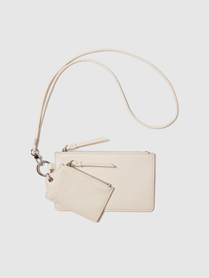 Cell phone holder with card holder - null - Creamy White | Sisley image number 1